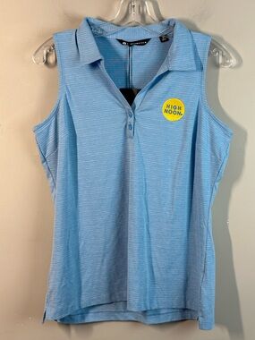 NWT Travis Mathew Polo Sleeveless Womens Shirt Size M Blue High Noon Golf